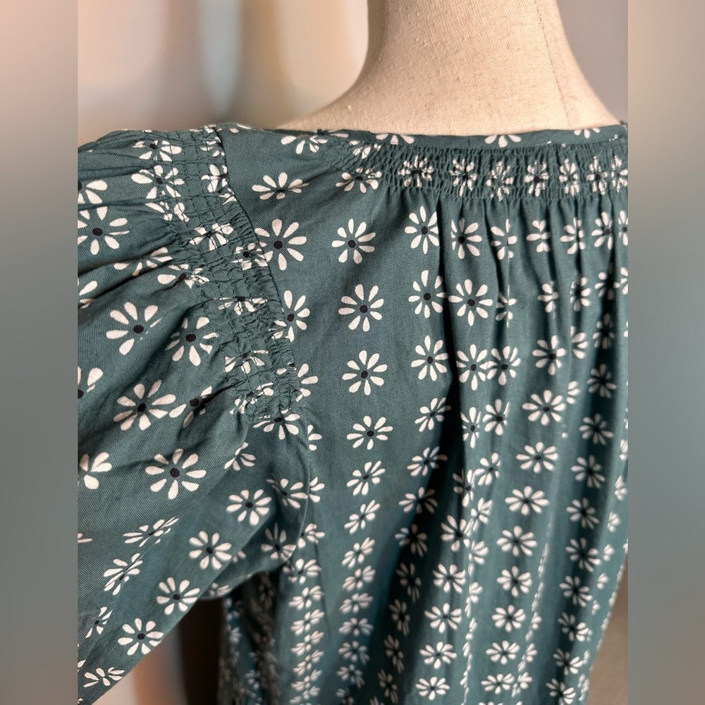 Sz 3 or L The Great green Dakota Midi Dress Floral Printed Puff Sleeve Cotton - Picture 10 of 13